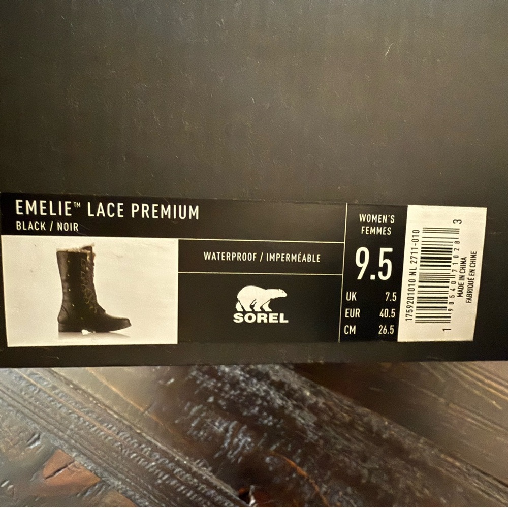Sorel Black Winter Boots with Fur Trim - Picture 4 of 4
